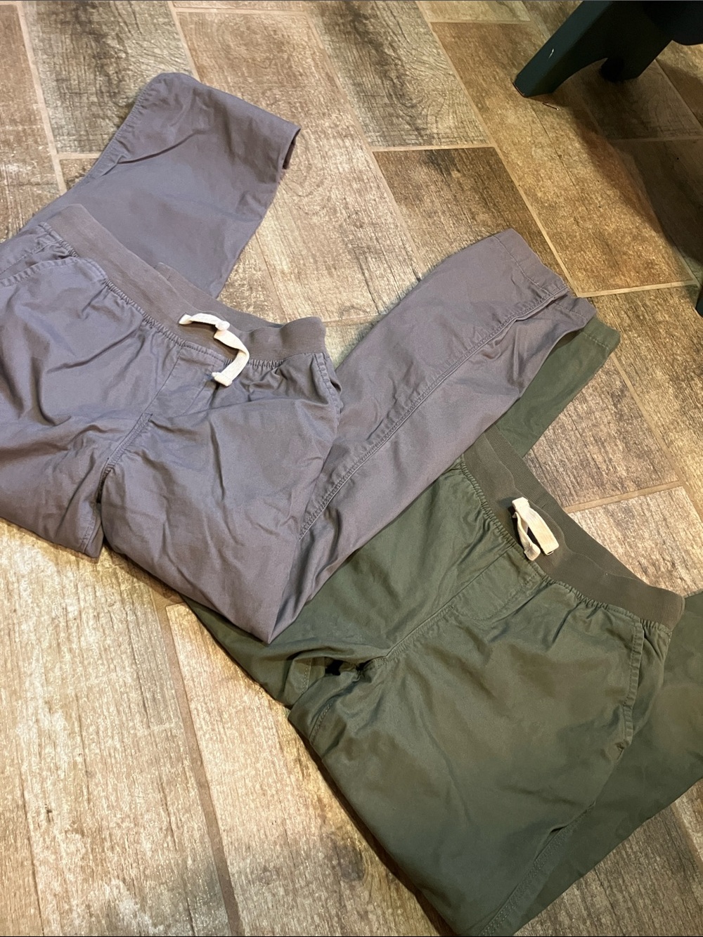 LANDS END KIDS Drawstring 100% COTTON PANTS LOT OF 2